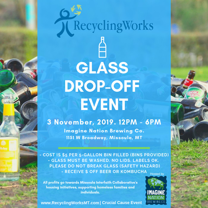 glass recycling works drop off event missoula november